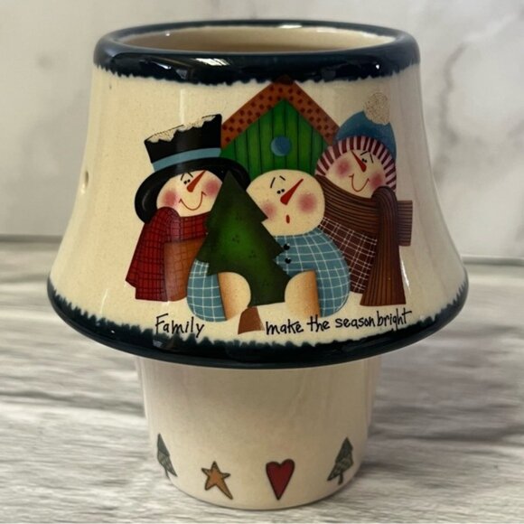 New Crazy Mountain Holiday Candle Votive Holders Snowman Winter Theme Set of 3 - Picture 4 of 9